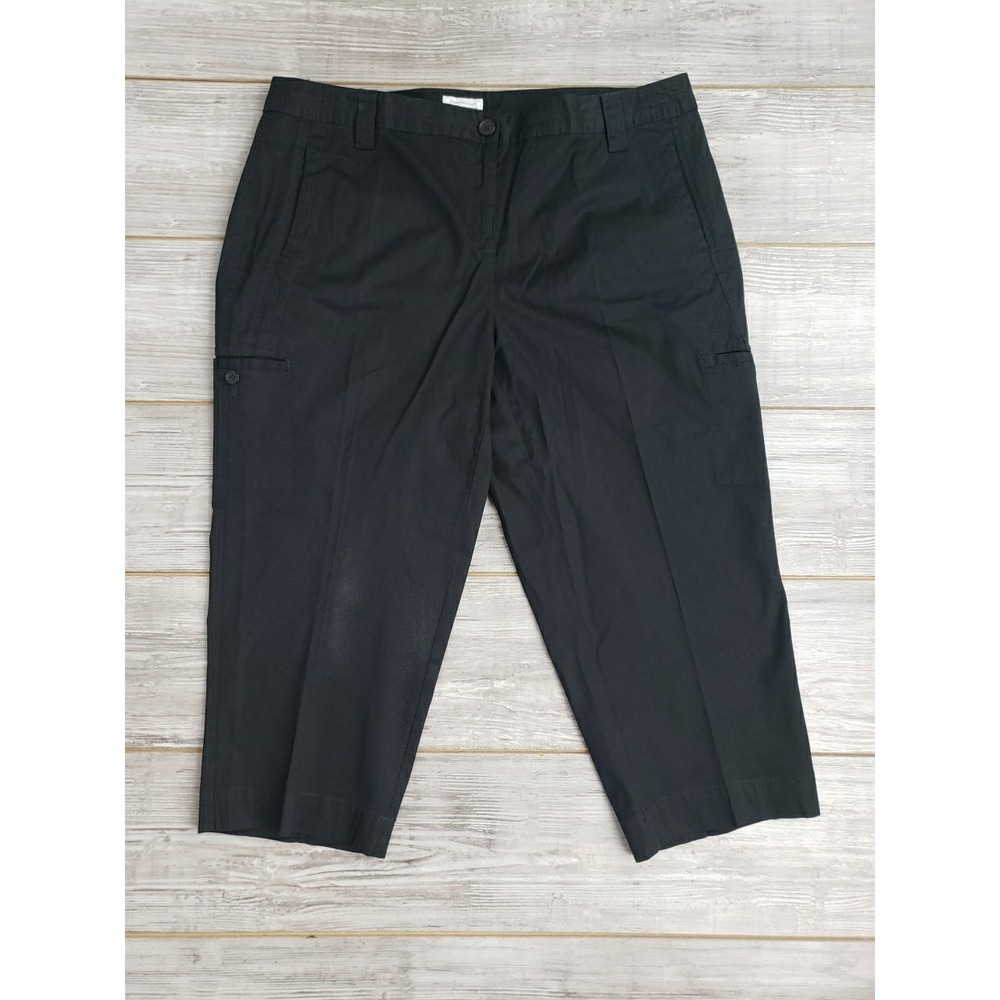 Charter Club Womens Size 16W Cotton Black Cargo Pocket Capri Pants
